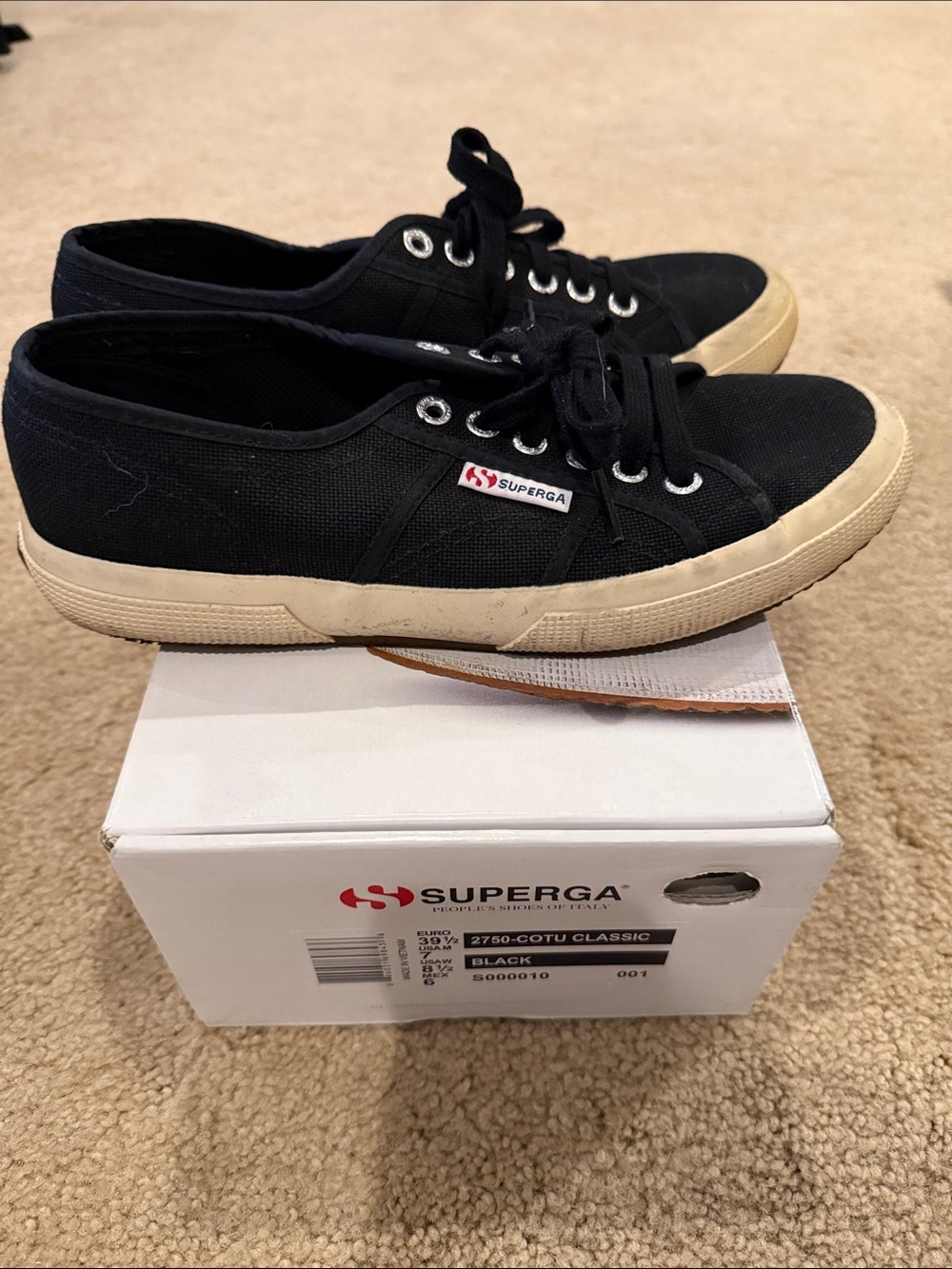 Superga Women’s Black Classic Canvas Sneakers